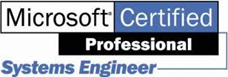 Microsoft Certified Professional Systems Engineer badge.