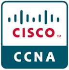 Cisco CCNA certification logo with a red 