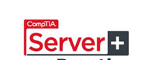 CompTIA Server+ logo with red text and a plus sign in a black square.