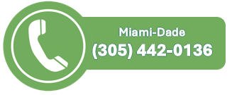 Green phone icon with Miami-Dade phone number: (305) 442-0136