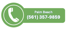 Green phone icon with Palm Beach contact information: (561) 357-9859.