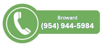 Green graphic with a phone icon and phone number for Broward County: (954) 944-5984.