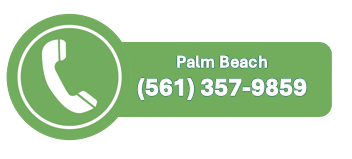 Green phone icon with Palm Beach phone number (561) 357-9859.