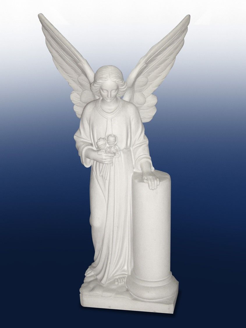 Statua con angelo per cimitero