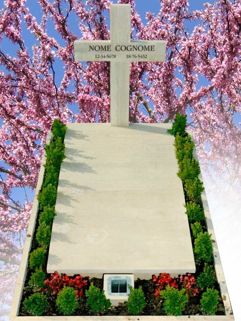 Monumento funebre con piante