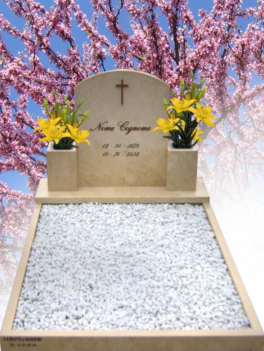 Monumento funebre con giardino di pietre