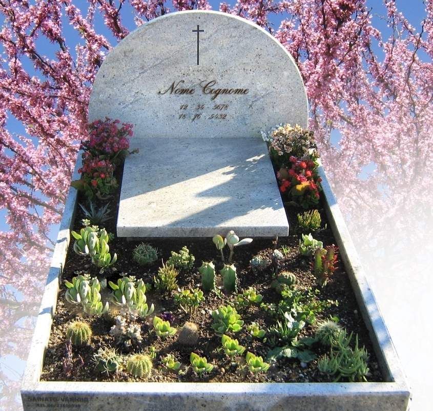 Monumento funebre con piante grasse