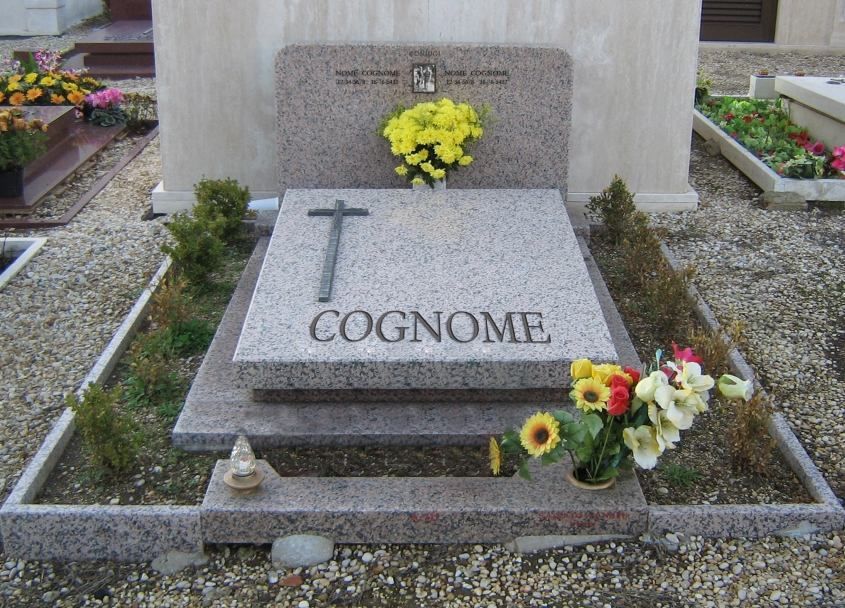 Marmo per tomba con fiori