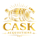 A gold logo with a wooden cask, crossed mallets, and the text 