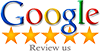 A google review us logo with five stars on it