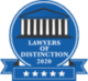 Lawnsigns for Distinction 2020 circular blue-and-white logo with stars and a column icon