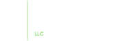 White screen with a thin vertical green line and small green text “LLC” near the bottom