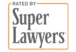 The logo for super lawyers is rated by super lawyers.