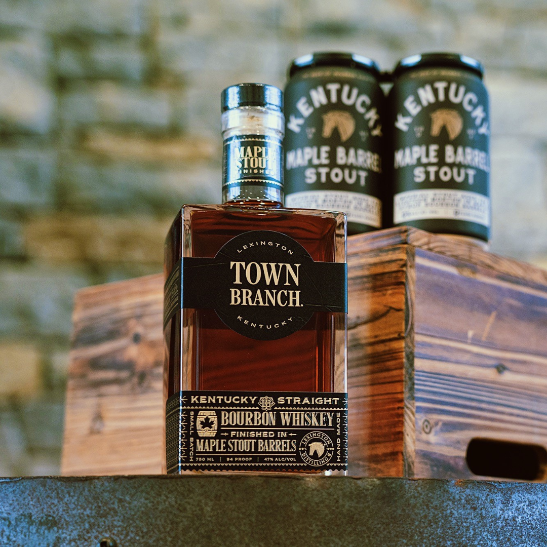 A bottle of kentucky straight bourbon whiskey
