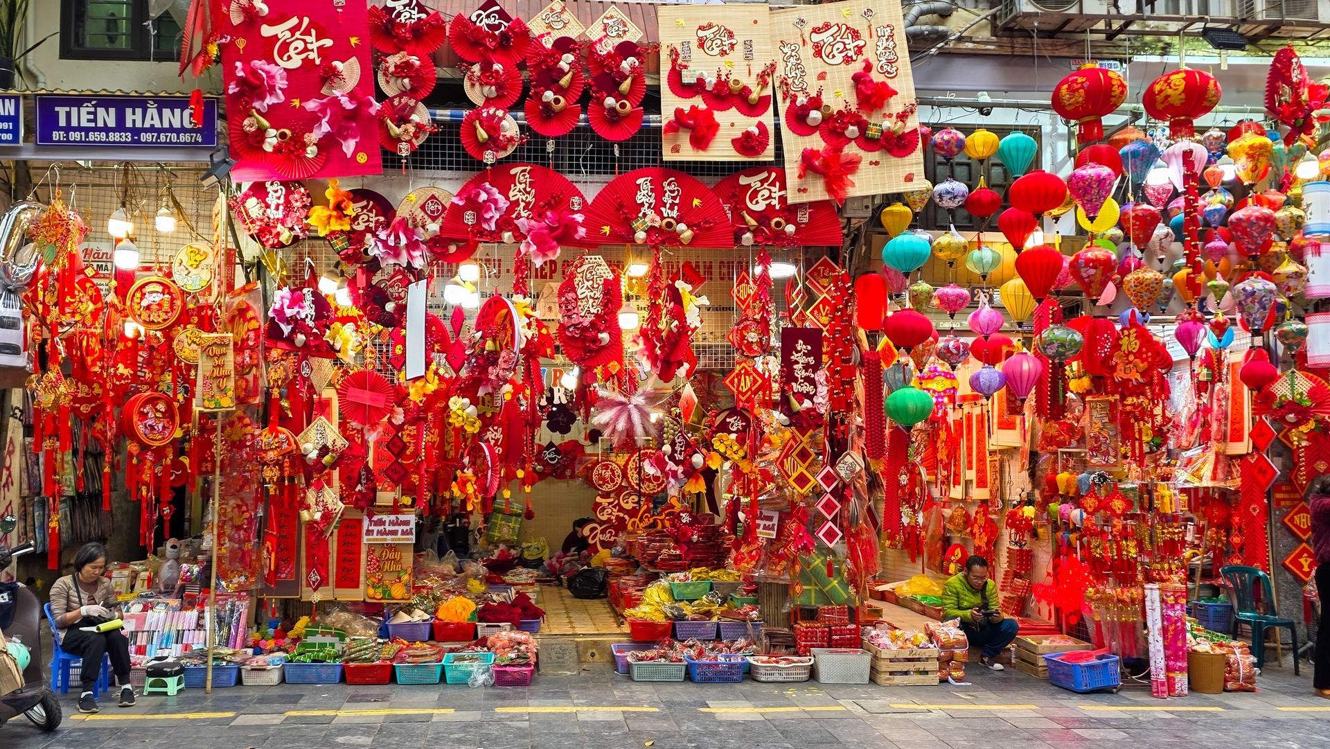 Hang Ma - Vibrant street with traditional lanterns in Hanoi Old Quarter
