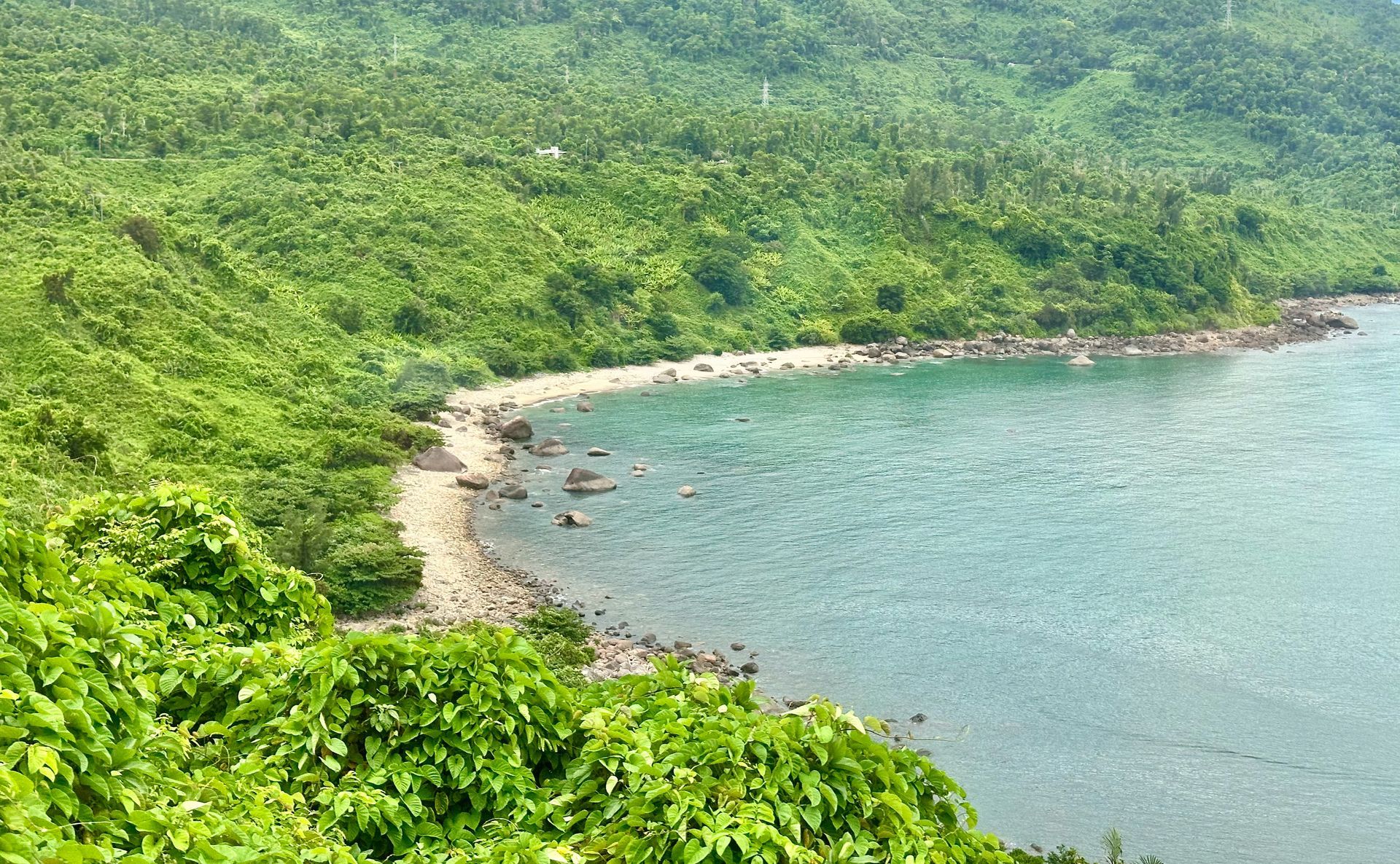 Window view on Heritage Train from Da Nang to Hue 