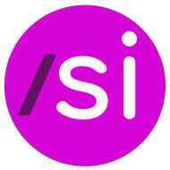 A purple circle with the word isi on it