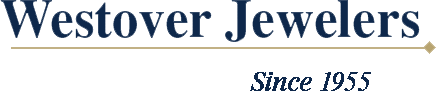 Westover Jewelers Westover Jewelers Since 1955 logo with red Christmas ornaments