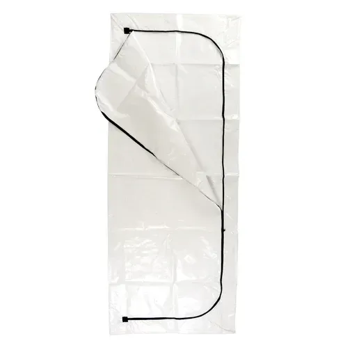 A Body Bag Cremation Pouch with a black zipper.