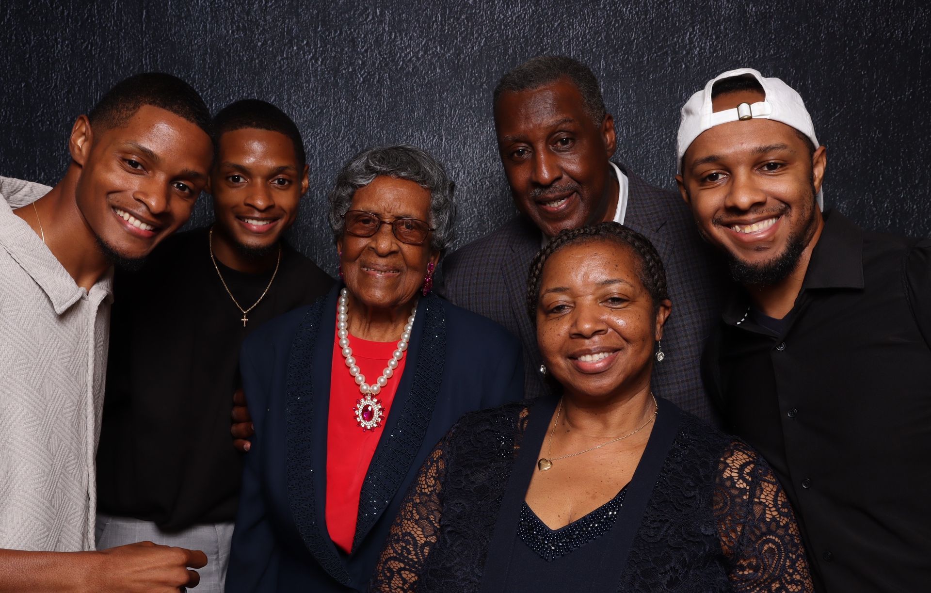 Family reunion digital photo booth experience at Cobb Energy Performing Arts Centre