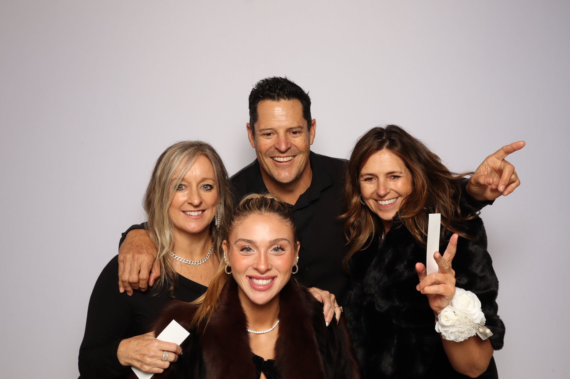 Wedding guests enjoying a premium photo booth experience at Joshua and Marcella’s Boerne, Texas wedding.”