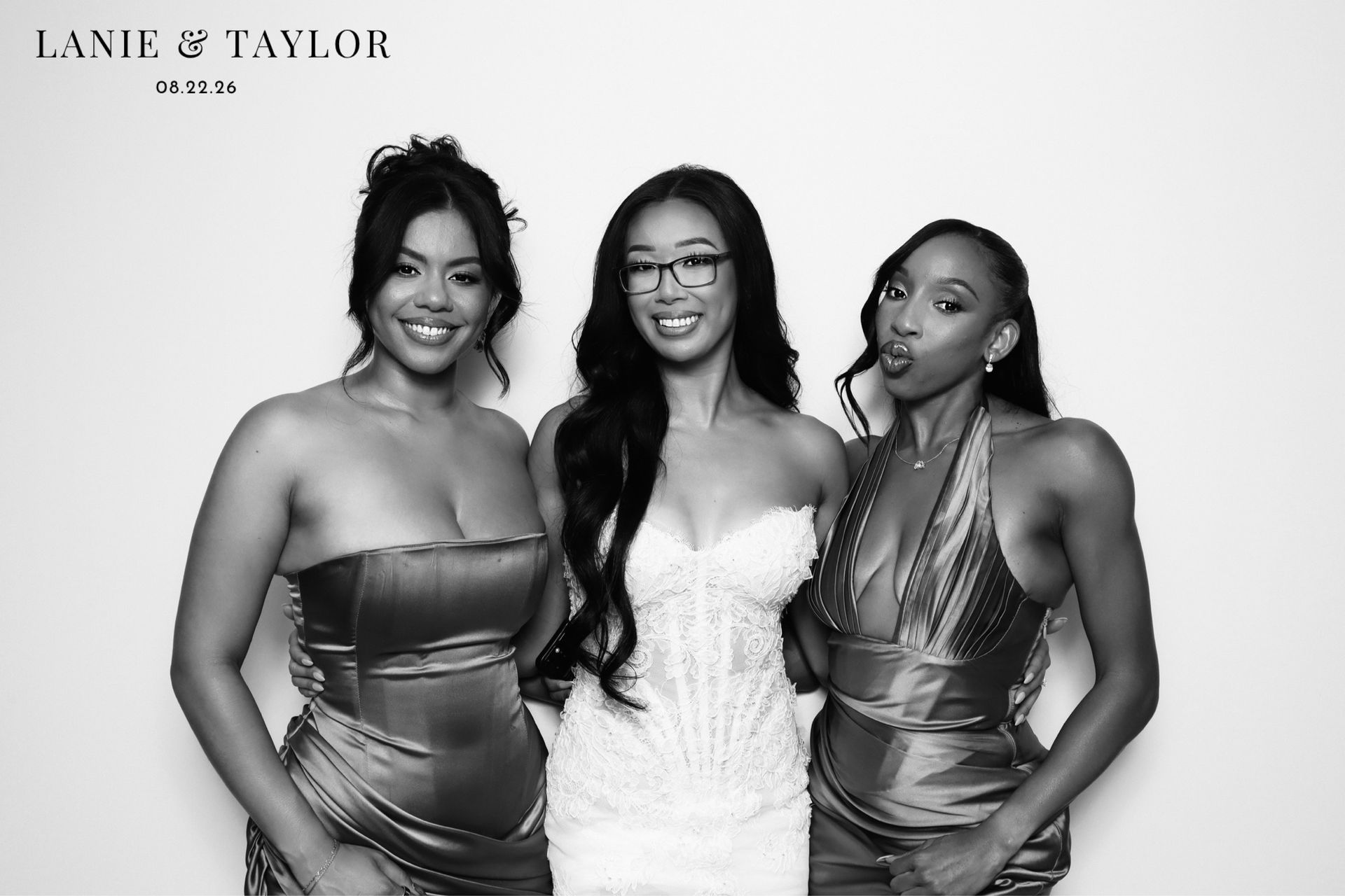 Bride and friends posing in Crafty Photo Booth Glam Photo Booth at Kendall Point