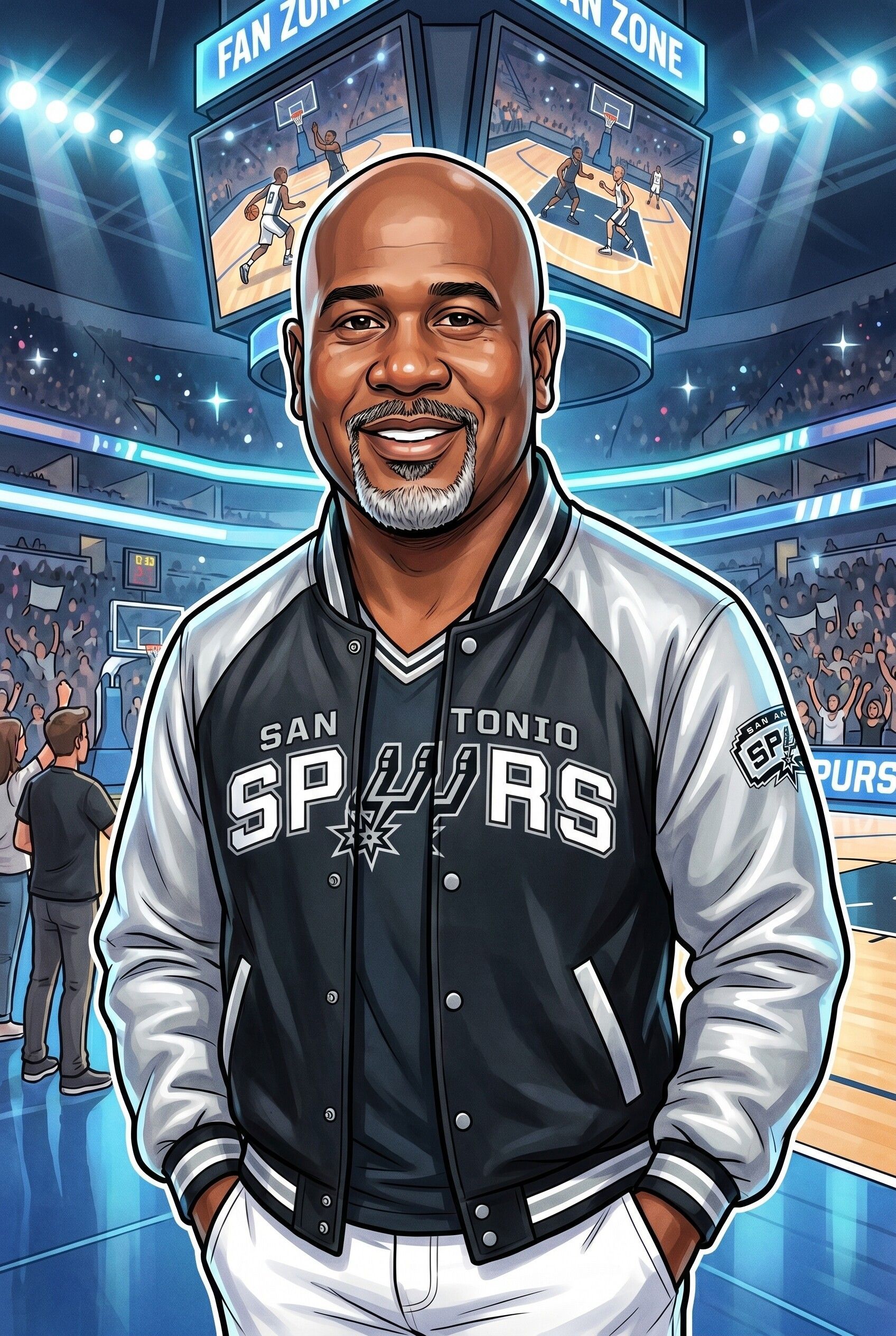 Sports Fan AI Caricature Portrait San Antonio
