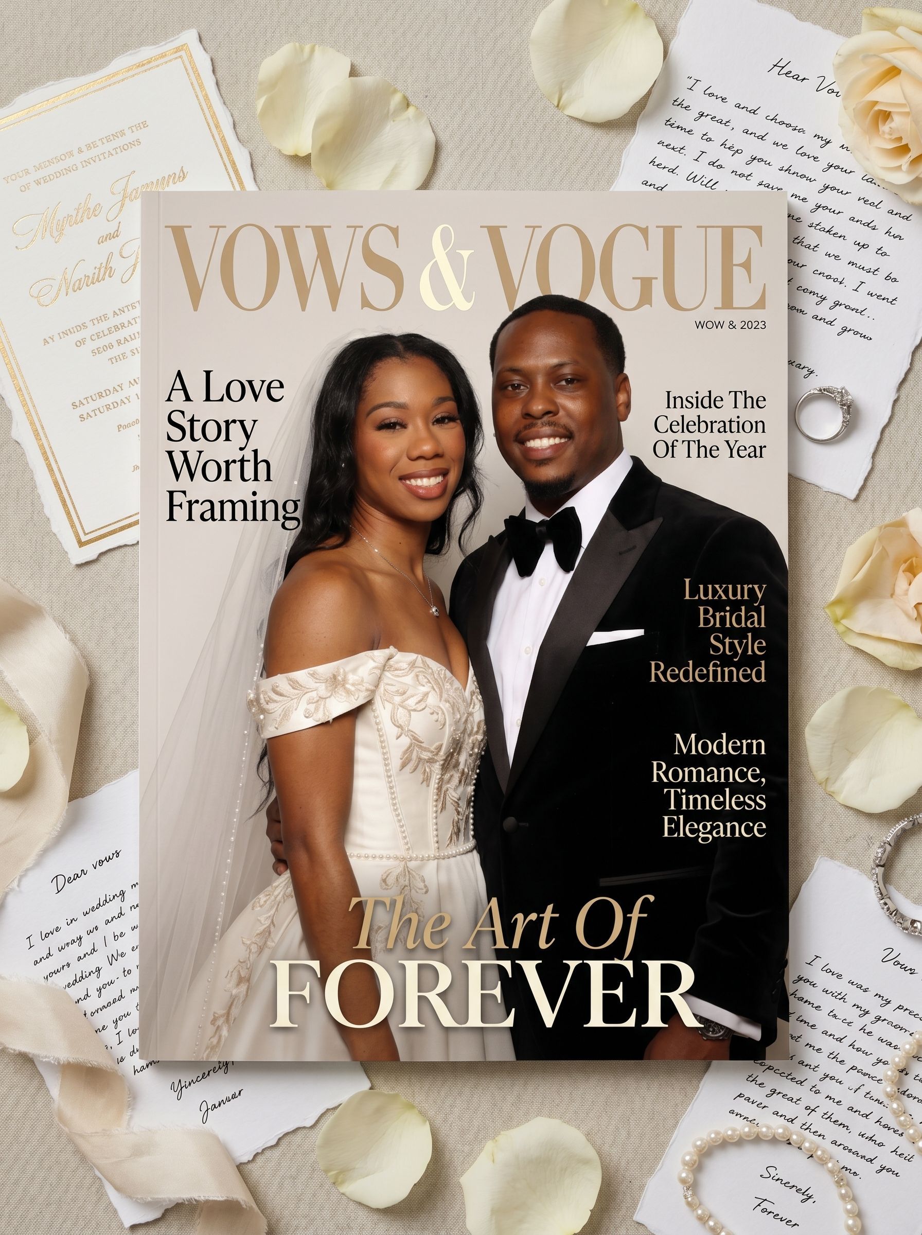 Wedding AI Magazine Cover Portrait San Antonio