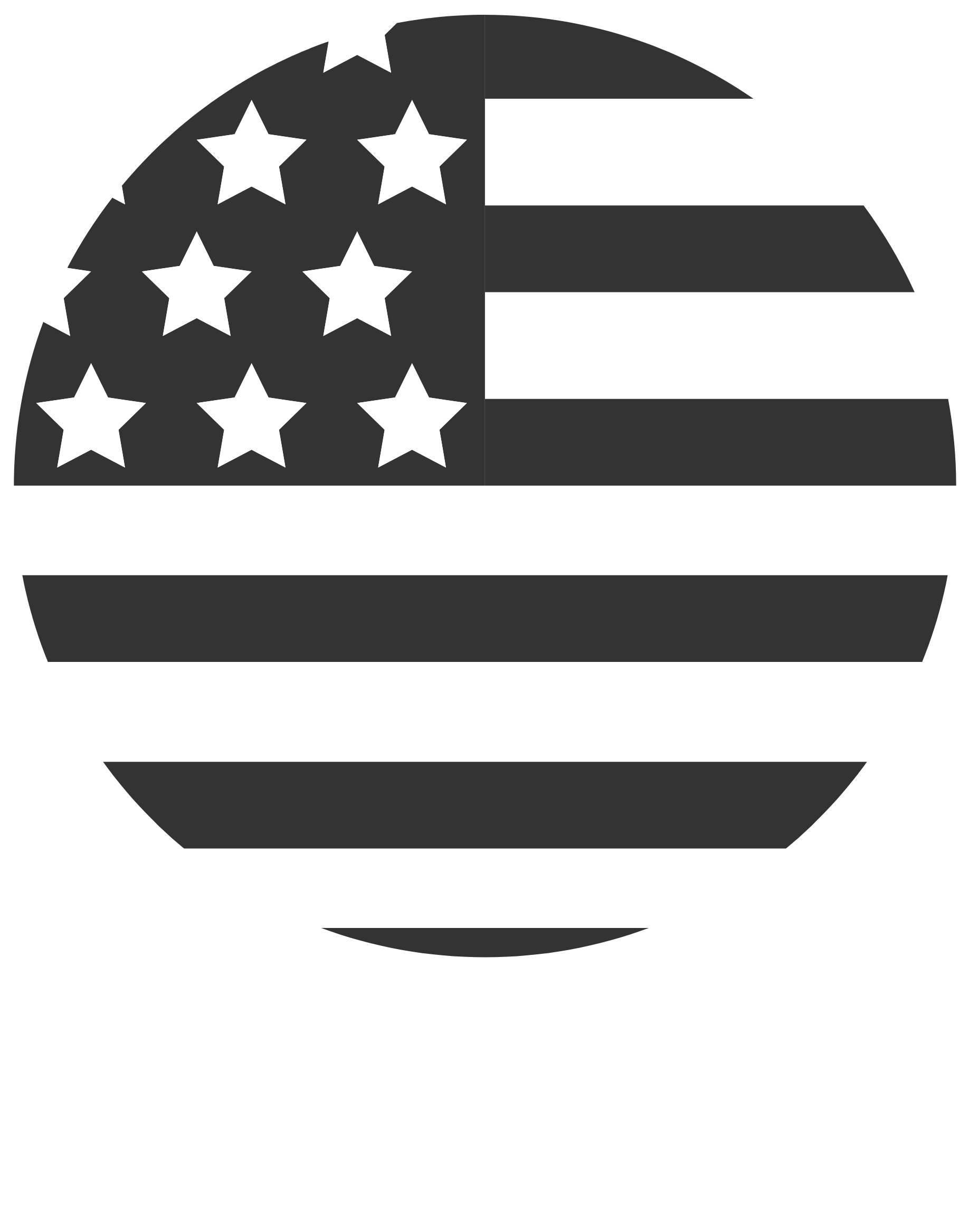 Made in USA mark set inside an American flag circle
