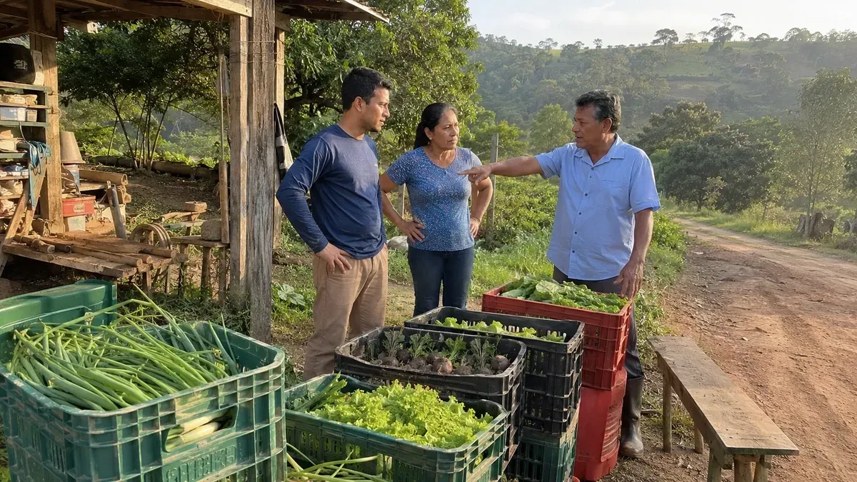 Família rural analisa produção alta no campo