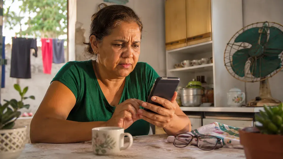 Trabalhadora consulta tempo de contribuição para estabilidade pré-aposentadoria Trabalhadora consulta tempo de contribuição para estabilidade pré-aposentadoria