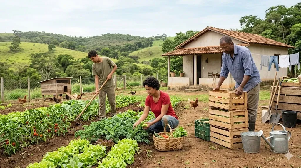 Família rural trabalha em regime de economia familiar como segurada especial Família rural trabalha em regime de economia familiar como segurada especial