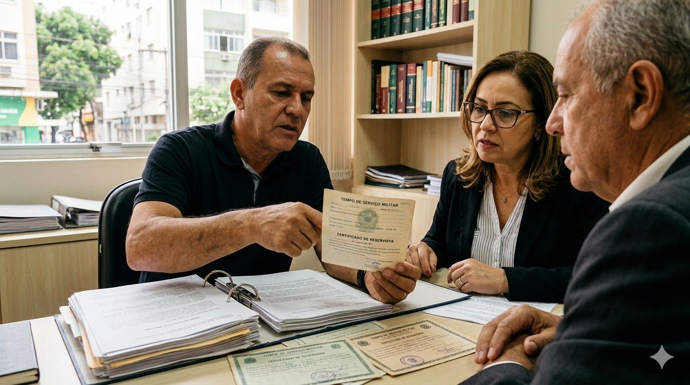 pessoas mais velhas discutindo e conversando segurando um documento