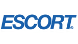 The escort logo is blue and white on a white background.