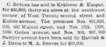 1887KasparKralovecBuy36AcresTribuneWedsApr271887Page4at350 1887KasparKralovecBuy36AcresTribuneWedsApr271887Page4at350