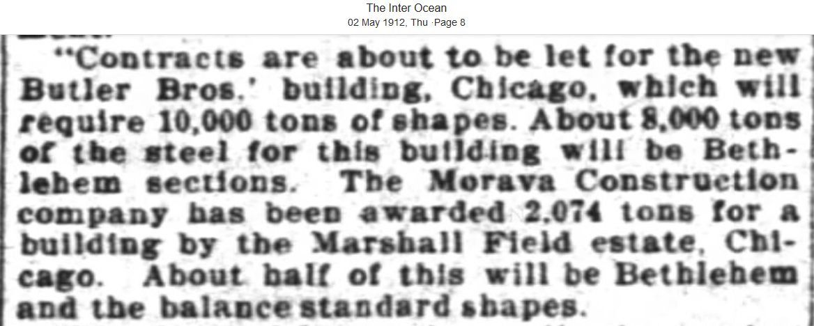 1912InterOceanMoravaSteelMarshallField 1912InterOceanMoravaSteelMarshallField