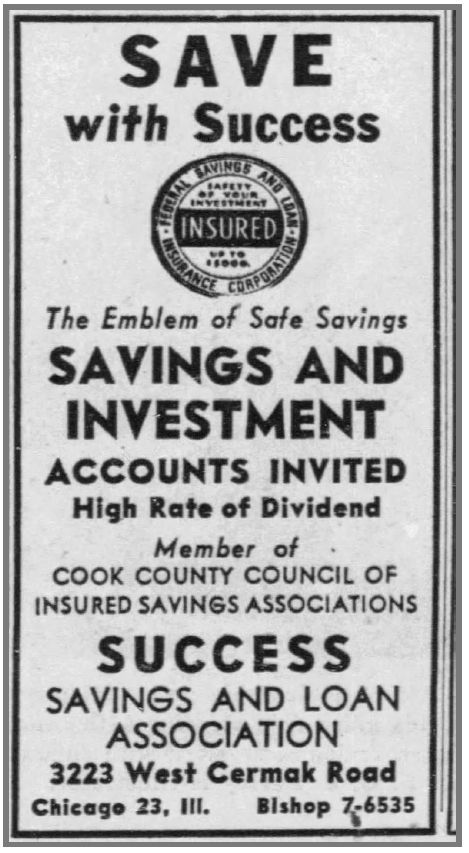ADSuccessSavingsAndLoanAssociationTribuneSunDec251949Page8 ADSuccessSavingsAndLoanAssociationTribuneSunDec251949Page8