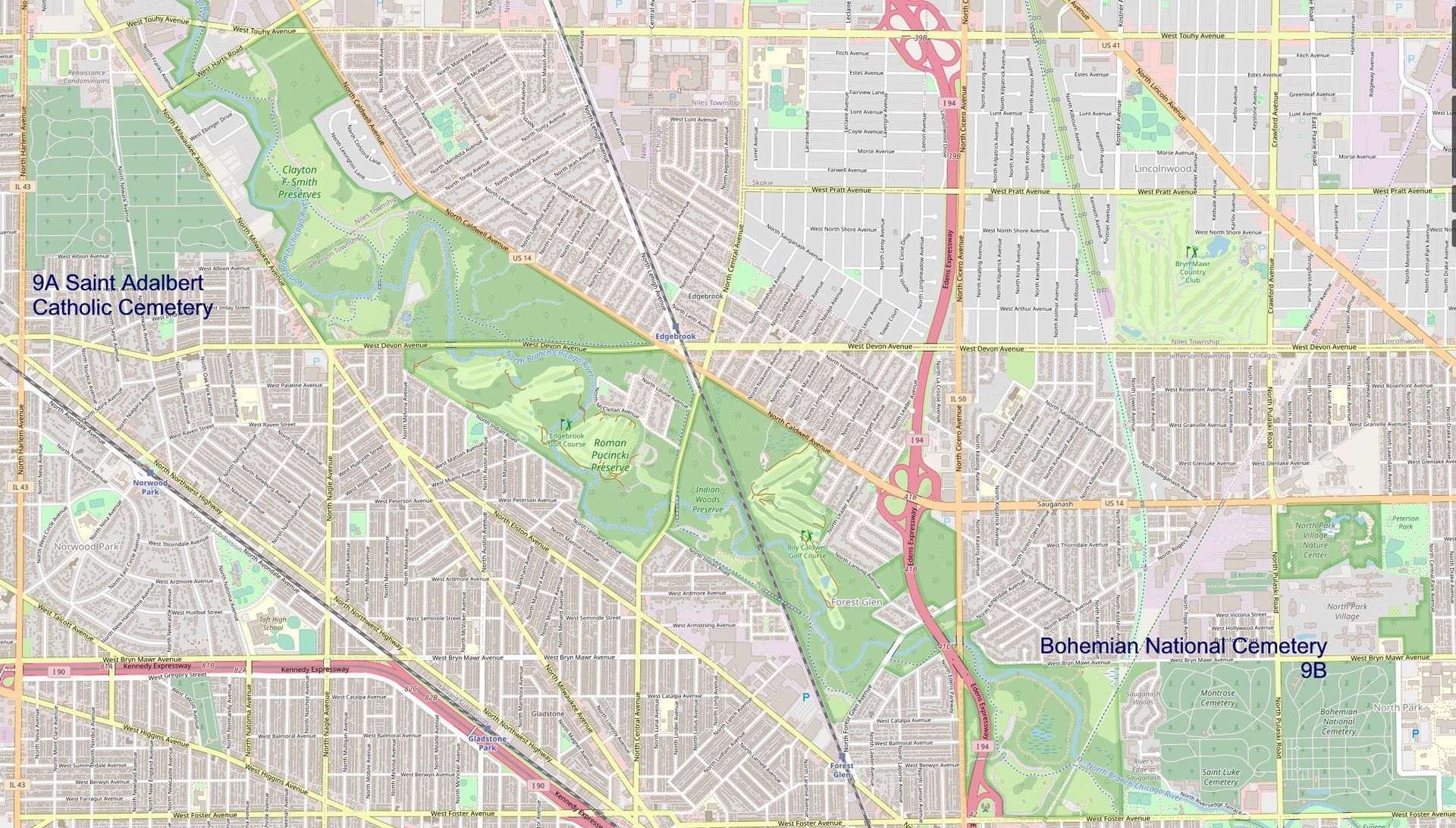 ComboCloseUpStAdalbertWithBohemianNationalCemetery ComboCloseUpStAdalbertWithBohemianNationalCemetery
