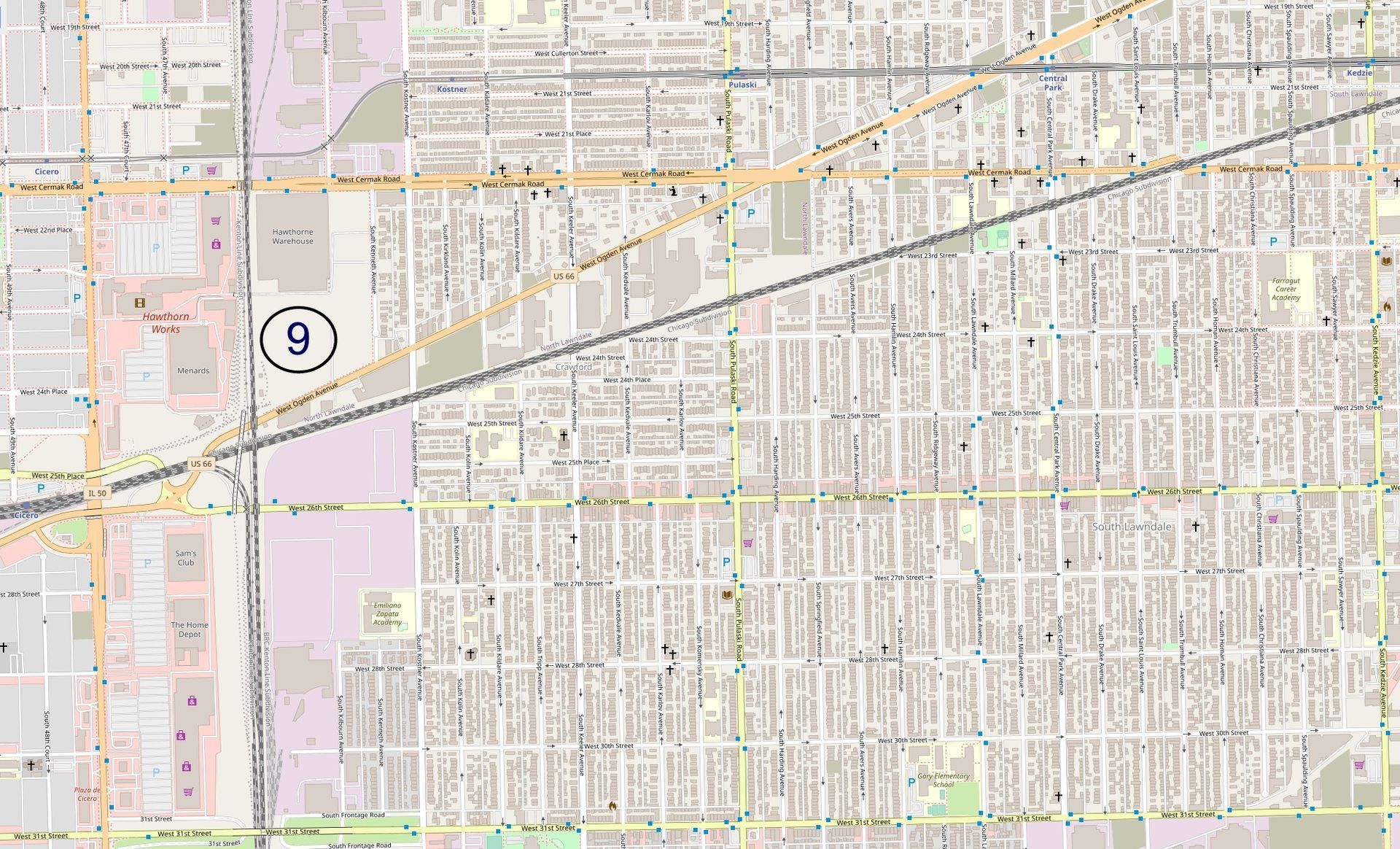 HawthorneWorkCloseUpBaseMapTitled HawthorneWorkCloseUpBaseMapTitled