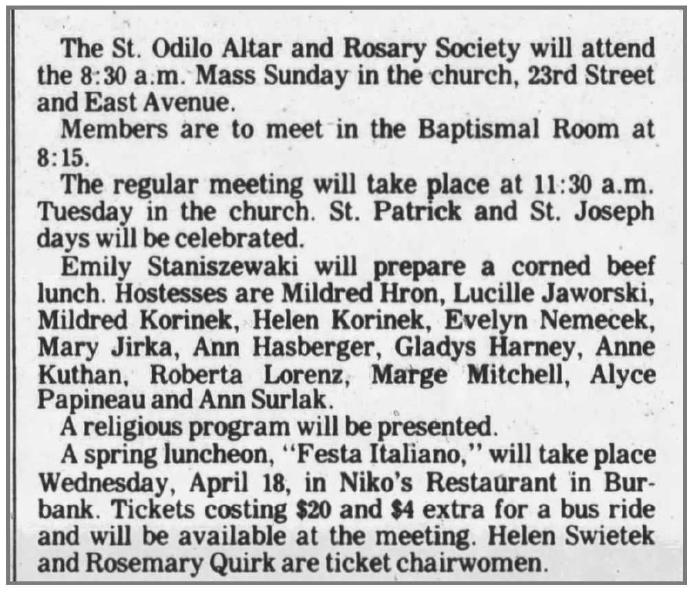 HelenMildredStOdiloAltarAndRosarySocietyTheLifeBerwyn3211990 HelenMildredStOdiloAltarAndRosarySocietyTheLifeBerwyn3211990