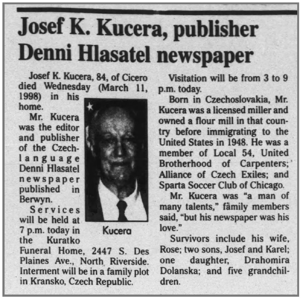 JosefKuceraObit1998 JosefKuceraObit1998