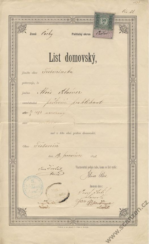 ListDomovskyTrebon1893at525