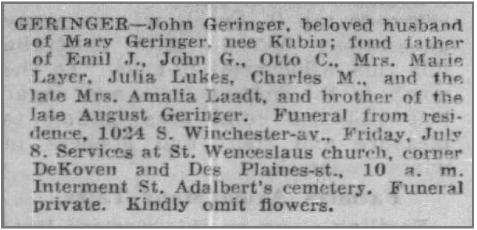 ObitJohnGeringer1932StAdalberts