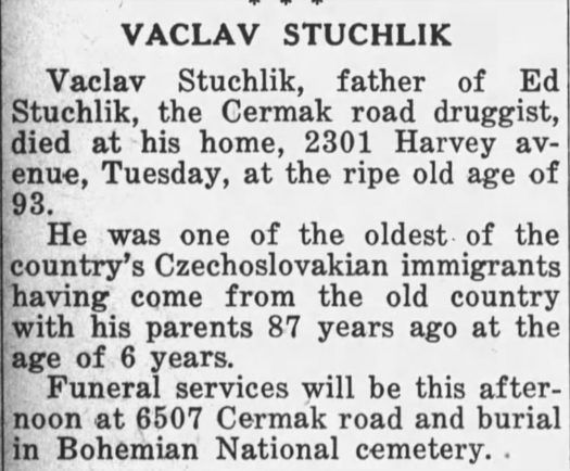 ObitTheBerwynNewsOfBerwynmar251938Page4VaclavStuchlik ObitTheBerwynNewsOfBerwynmar251938Page4VaclavStuchlik