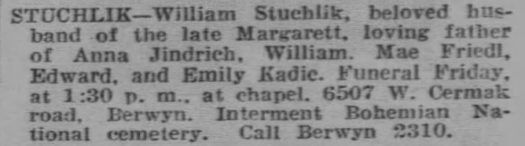 ObitTribuneMar231938Page116WilliamStuchlik ObitTribuneMar231938Page116WilliamStuchlik