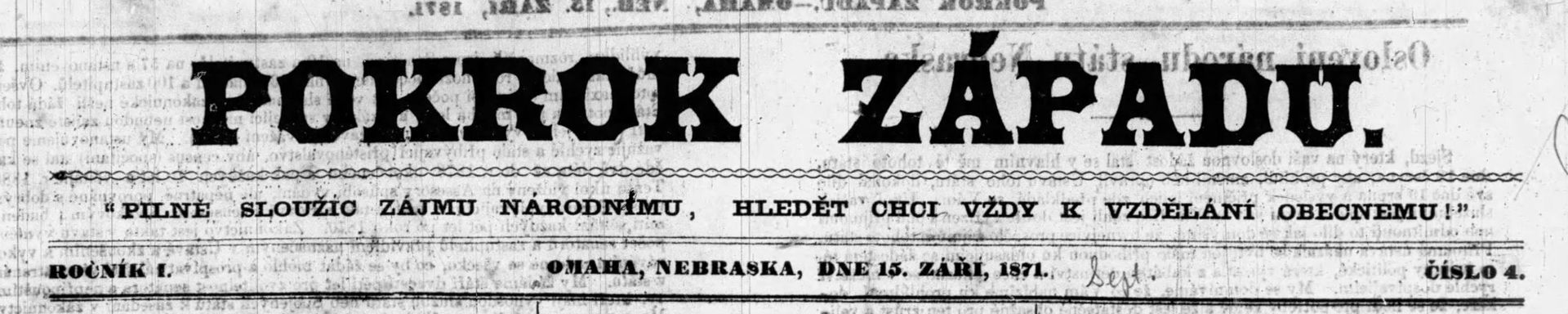 Pokrok_Zapadu_1871_09_15_page_1 Pokrok_Zapadu_1871_09_15_page_1