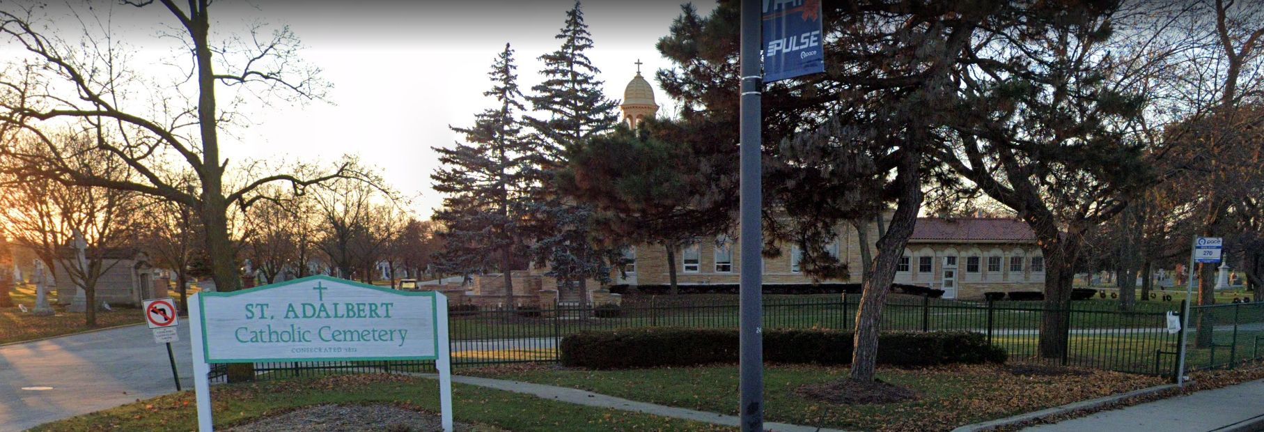 SaintAdalbertCatholicCemeteryEntranceAndOfficeGoogleMapsImageCaptureNov2018 SaintAdalbertCatholicCemeteryEntranceAndOfficeGoogleMapsImageCaptureNov2018