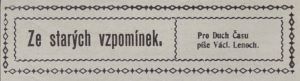 Ze Starych Vzpominek Ze Starych Vzpominek