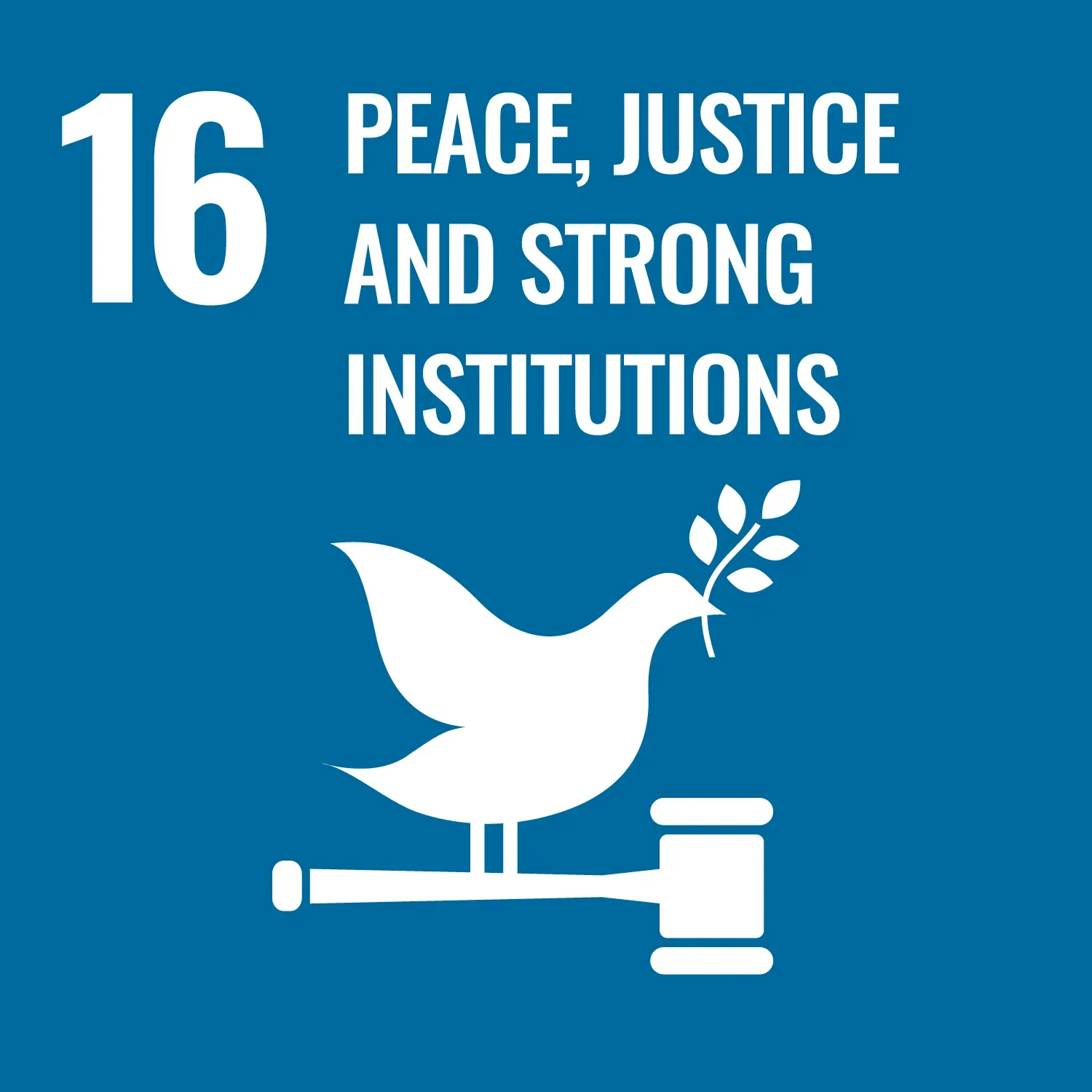 UN's sustainable development goals 16. Peace, justice and strong institutions