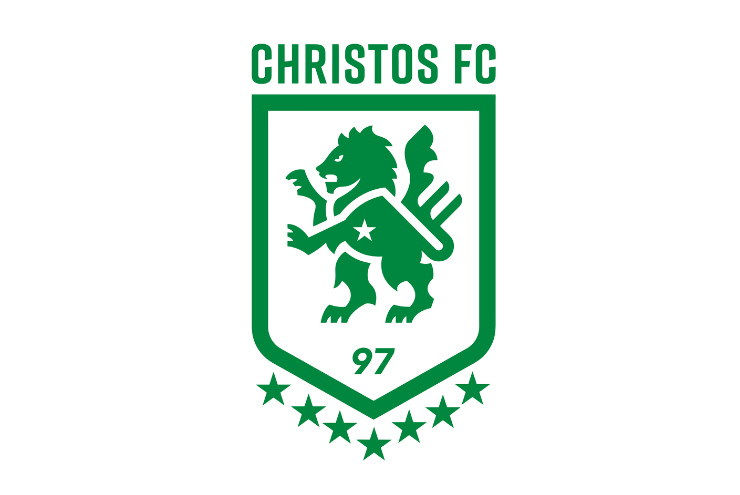 Christos FC Lion crest and seven stars outlining bottom of crest